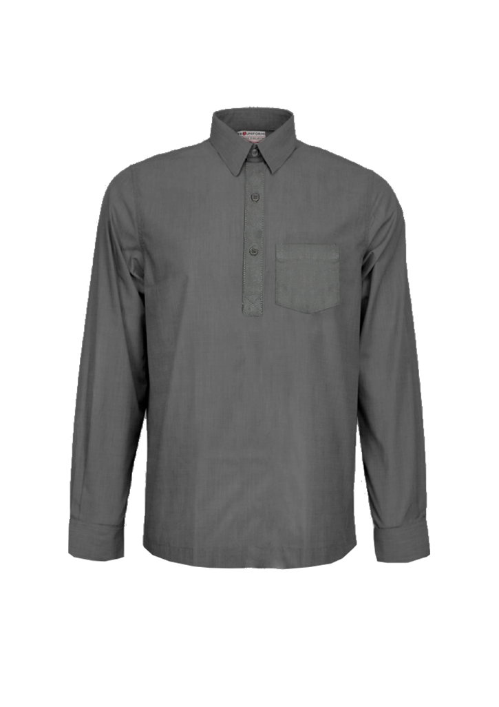 St Joseph's Dannevirke LS 1/4 Pkt Shirt Grey