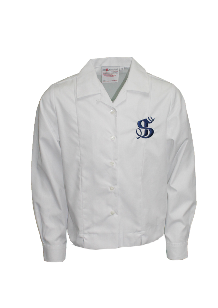 St Joseph's Dannevirke LS Blouse White Kids